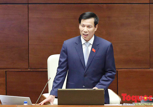 Bộ trưởng Bộ Văn hóa Thể thao và Du lịch Nguyễn Ngọc Thiện trả lời chất vấn trước Quốc hội (ảnh: báo Tổ quốc)
